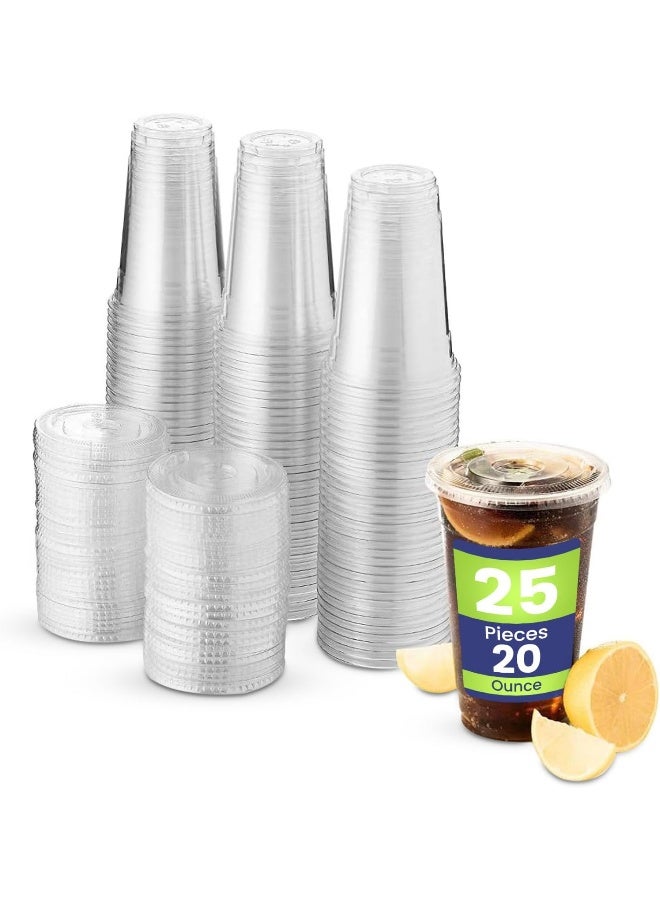 SNH Packing كوب عصير SNH 25 قطعة سعة 20 أونصة مع غطاء شفاف قوي للاستخدام مرة واحدة - Image 1